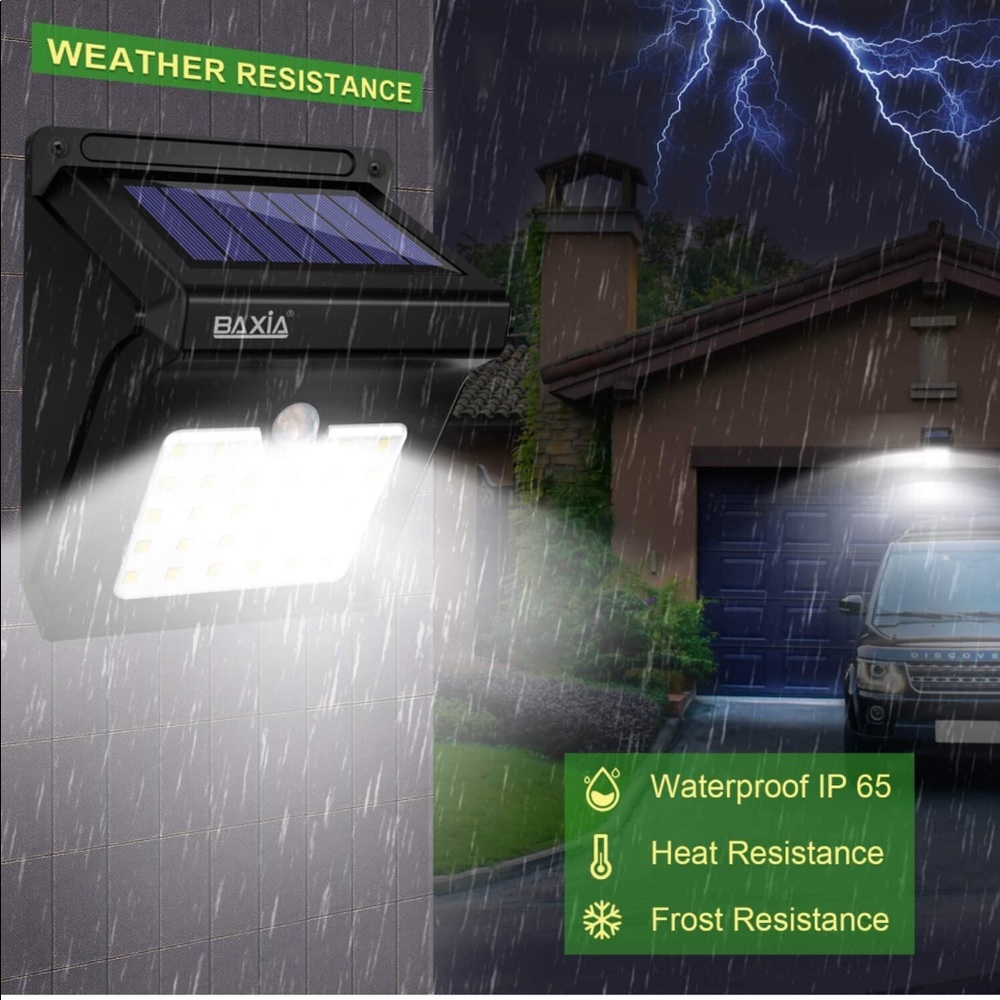 COPY - Solar Outdoor Lights Wireless Security Motion Sensor Waterproof, Brand n…